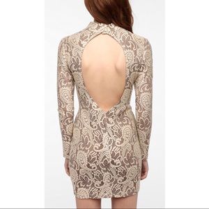 Pins & Needles | UO backless long sleeve dress tan